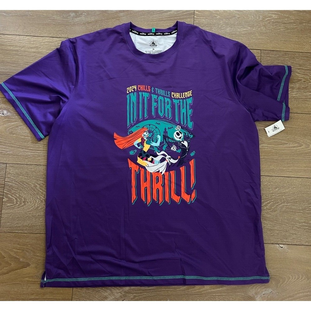 2024 runDisney Chills Thrills Challenge Jack Sally Shirt XS Disneyland NWT
